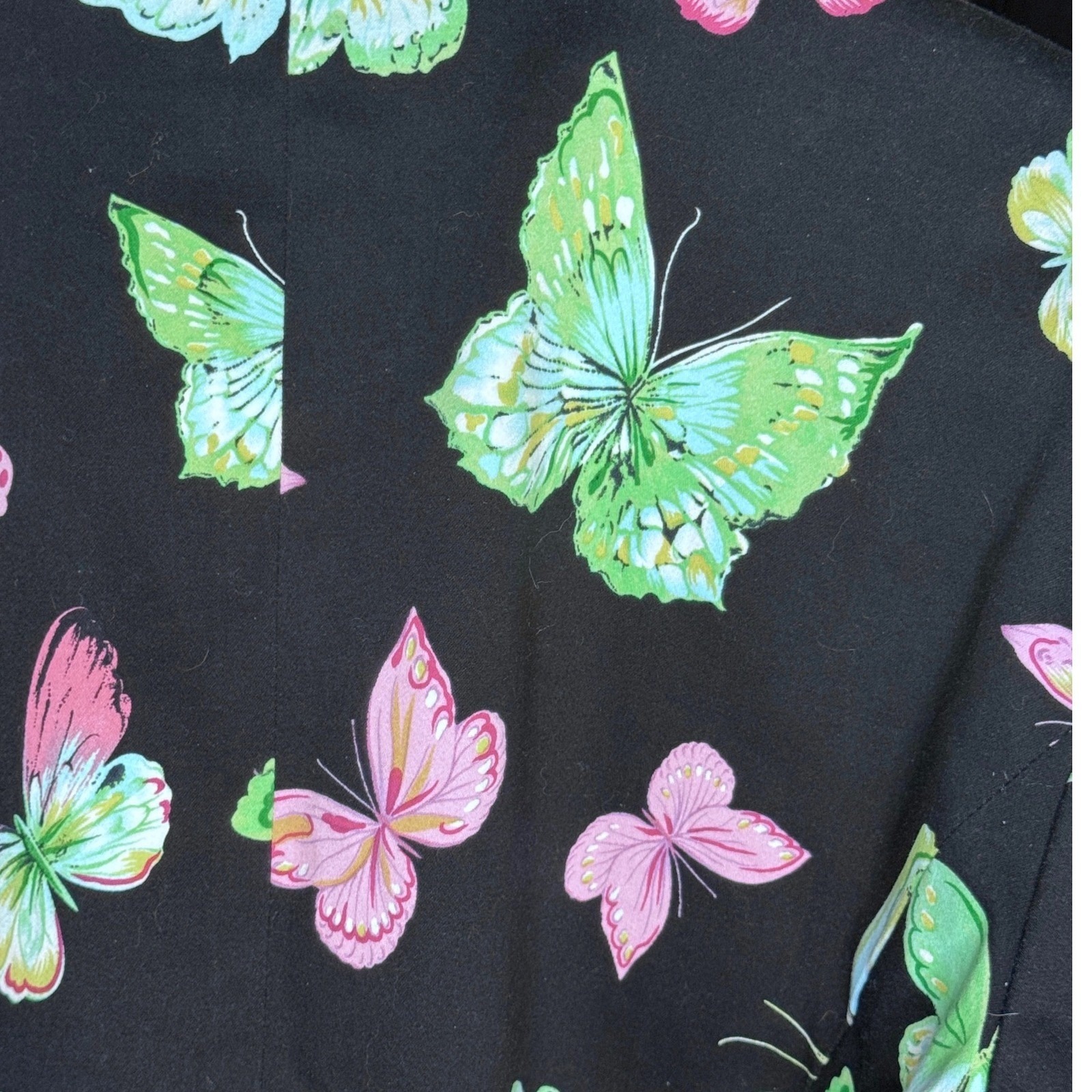 Festival Retro Butterfly Blazer Black Multicolor Maximalist Sequin Jacket Sz 12 — image 7 of 8